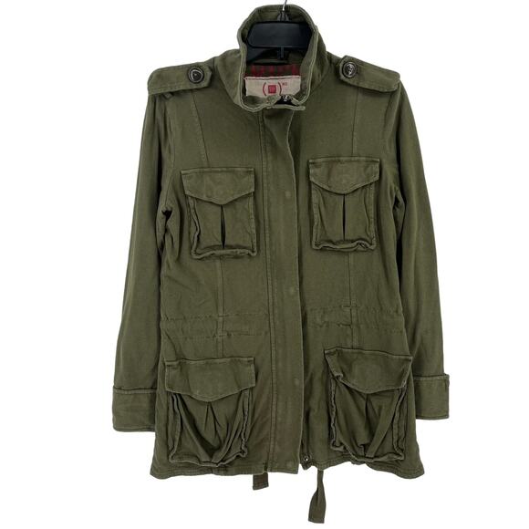 Gap Red Military Utility Jacket Womens Size Small Olive Green Soft Cotton - Picture 1 of 6